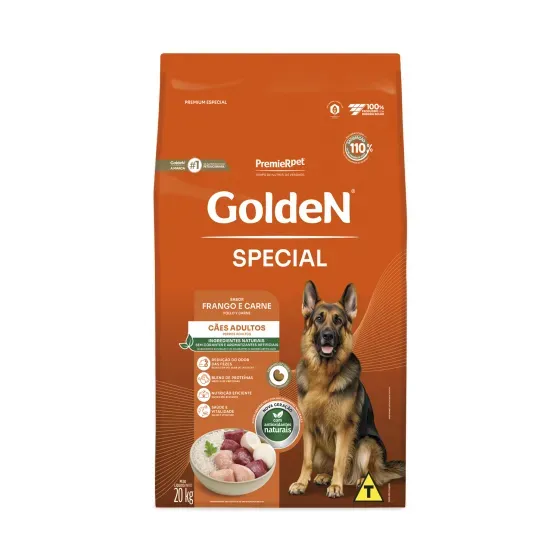 Ração Golden Special para Cães Adultos Frango e Carne 20 kg